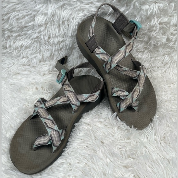 Chaco | Z/2 Classic Strappy Hiking Outdoors Sandals Teal Gray Aztec - Picture 1 of 8